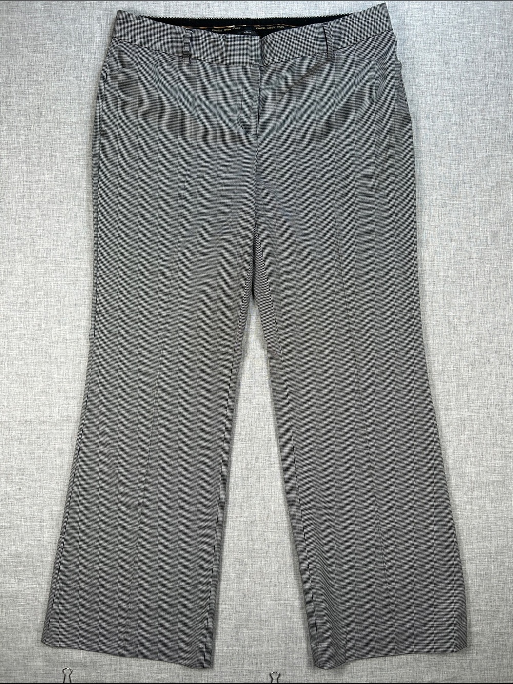 Express Editor Bootcut Dress Pants Black White Houndstooth 12R